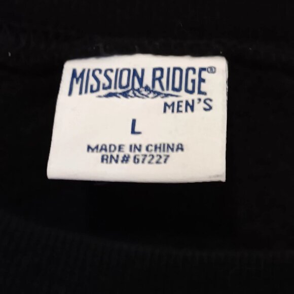 Mission Ridge Mens Black Large New Jogging Sweatshirt Long‎ Sleeve Crewneck - Picture 5 of 10